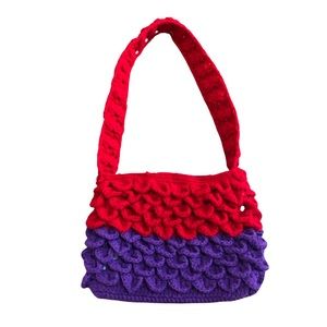 CROCHET two toned shoulder bag